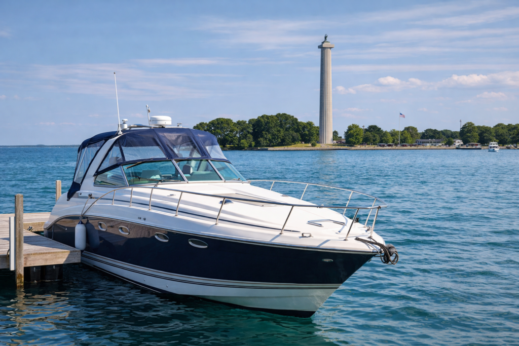 Pleasure boat at Put-in-Bay on Lake Erie Ohio boat financing