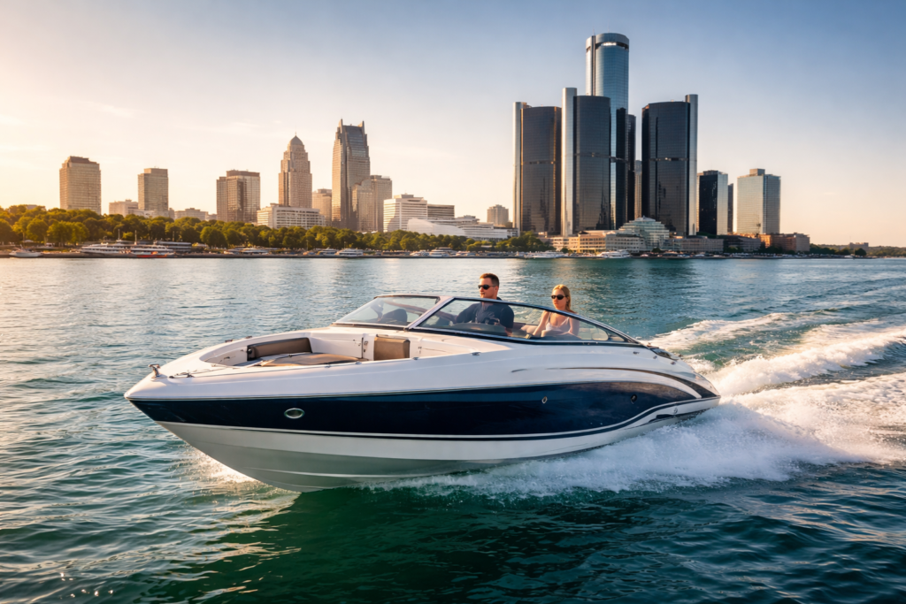 Pleasure boat Detroit River Renaissance Center boat financing Michigan