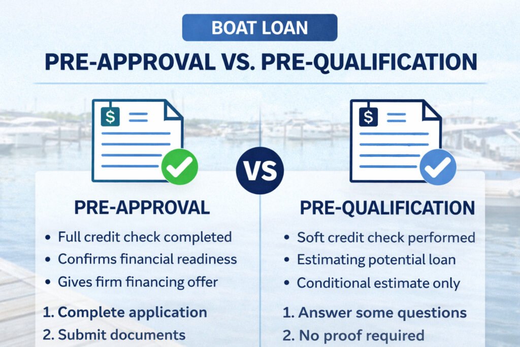 Boat loan pre approval vs pre qualification explained for buyers planning financing
